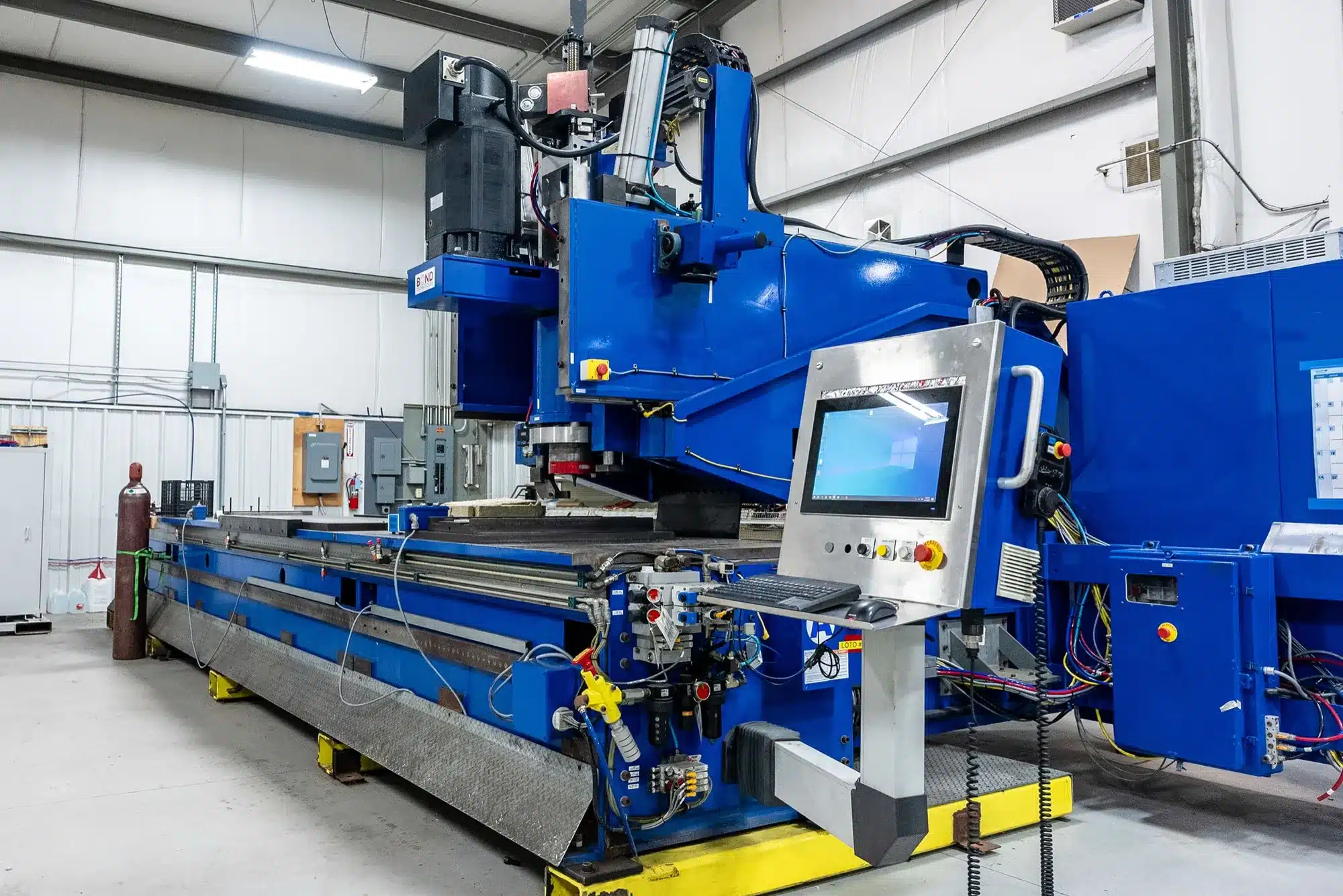 Bond Technologies friction stir welding gantry machine on the shop floor