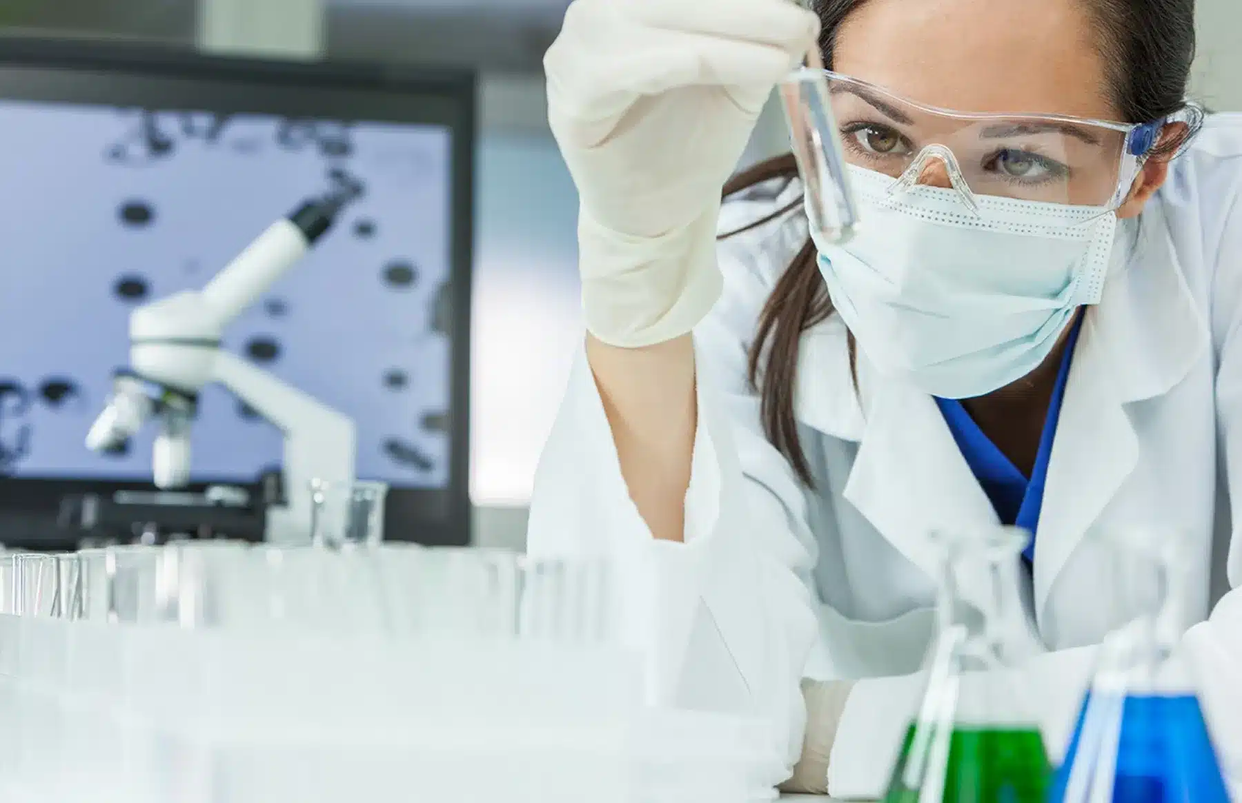 Scientist working in an environmental testing lab